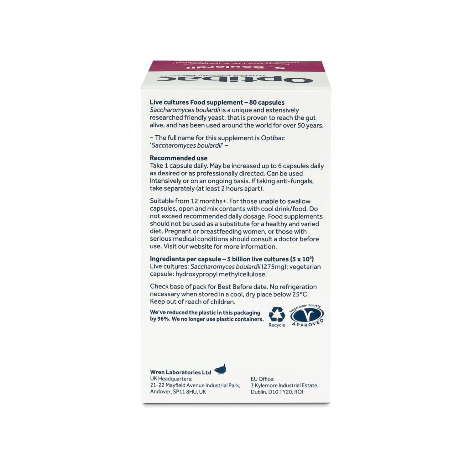 Optibac Probiotics Saccharomyces Boulardii 80 Tabs 4 Optibac Probiotics Saccharomyces Boulardii 80 Tabs - Image 2