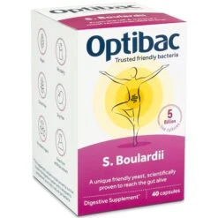Optibac Saccharomyces Boulardii 40 Capsules -Optimal Home Furnishings 210702 Optibac S.Boulardii ThreeQuarterPackShot EU