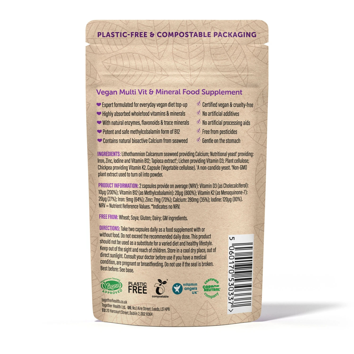 Together B12 Vegan Multivitamin 60 Caps 4 Together B12 Vegan Multivitamin 60 Caps - Image 2