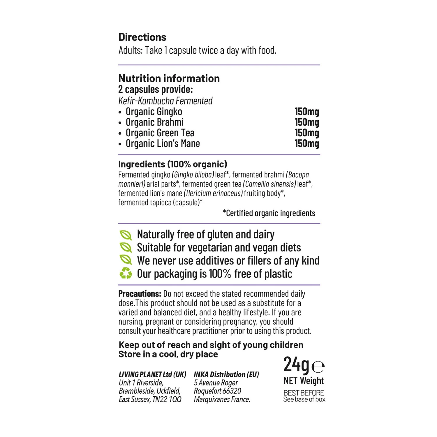 Living Nutrition Fermented Natural Nootropic 60 Caps 4 Living Nutrition Fermented Natural Nootropic 60 Caps - Image 2