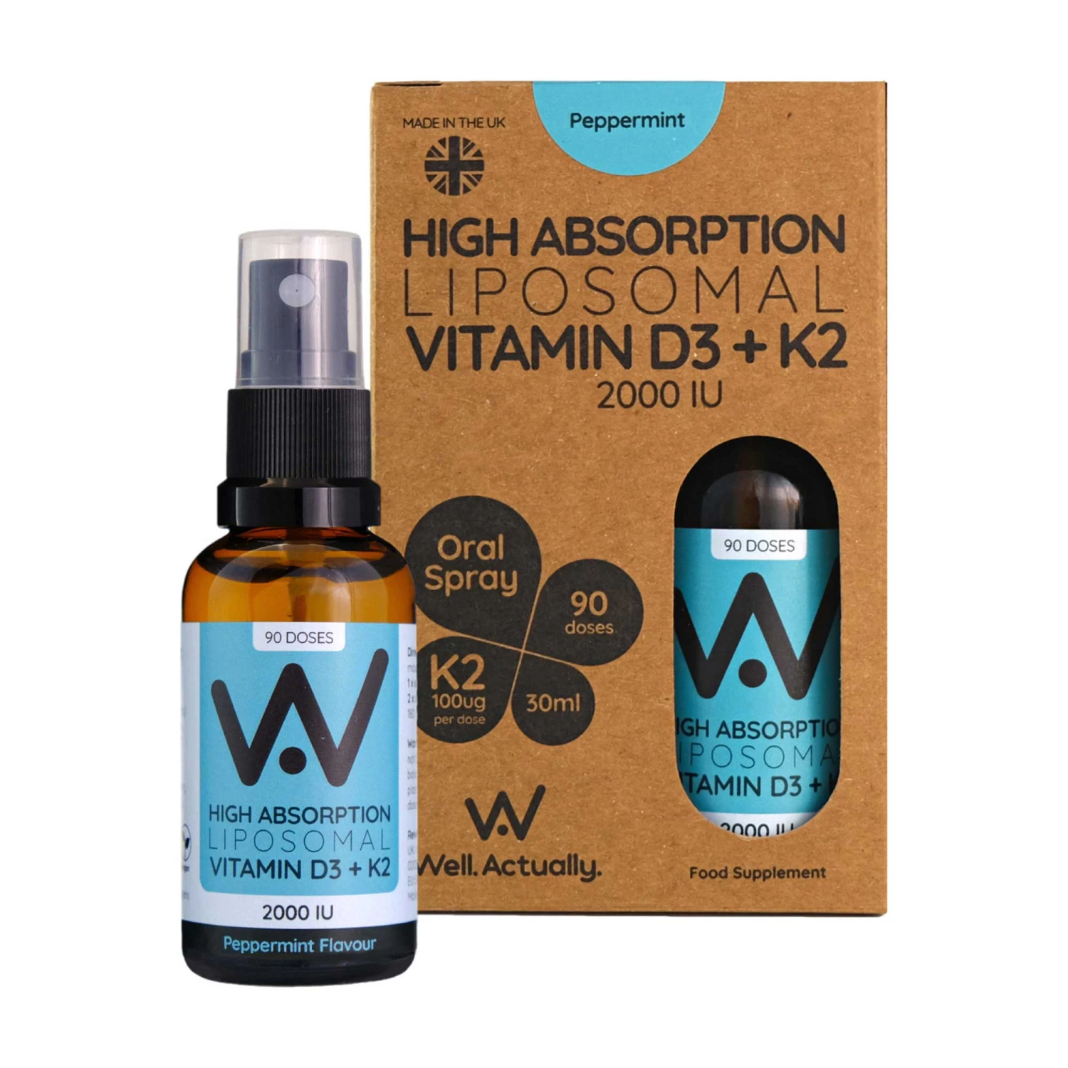 Well.Actually. Liposomal D3 2000 IU's + K2 100mcg Spray - Peppermint Flavour 25ml 7 Well.Actually. Liposomal D3 2000 IU's + K2 100mcg Spray - Peppermint Flavour 25ml - Image 5