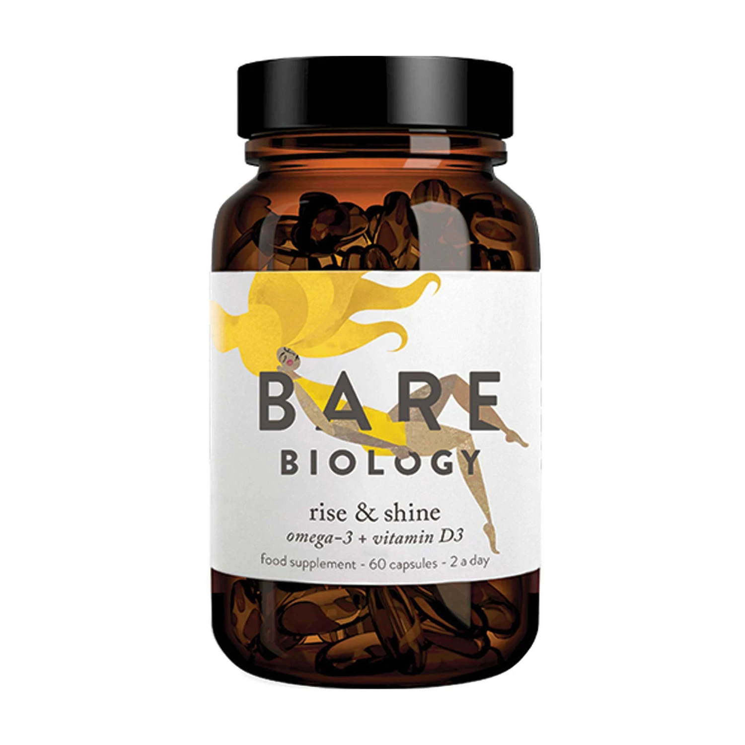 Bare Biology Rise & Shine, Omega-3 + Vitamin D3 Capsules 60 Caps 4 Bare Biology Rise & Shine, Omega-3 + Vitamin D3 Capsules 60 Caps - Image 2