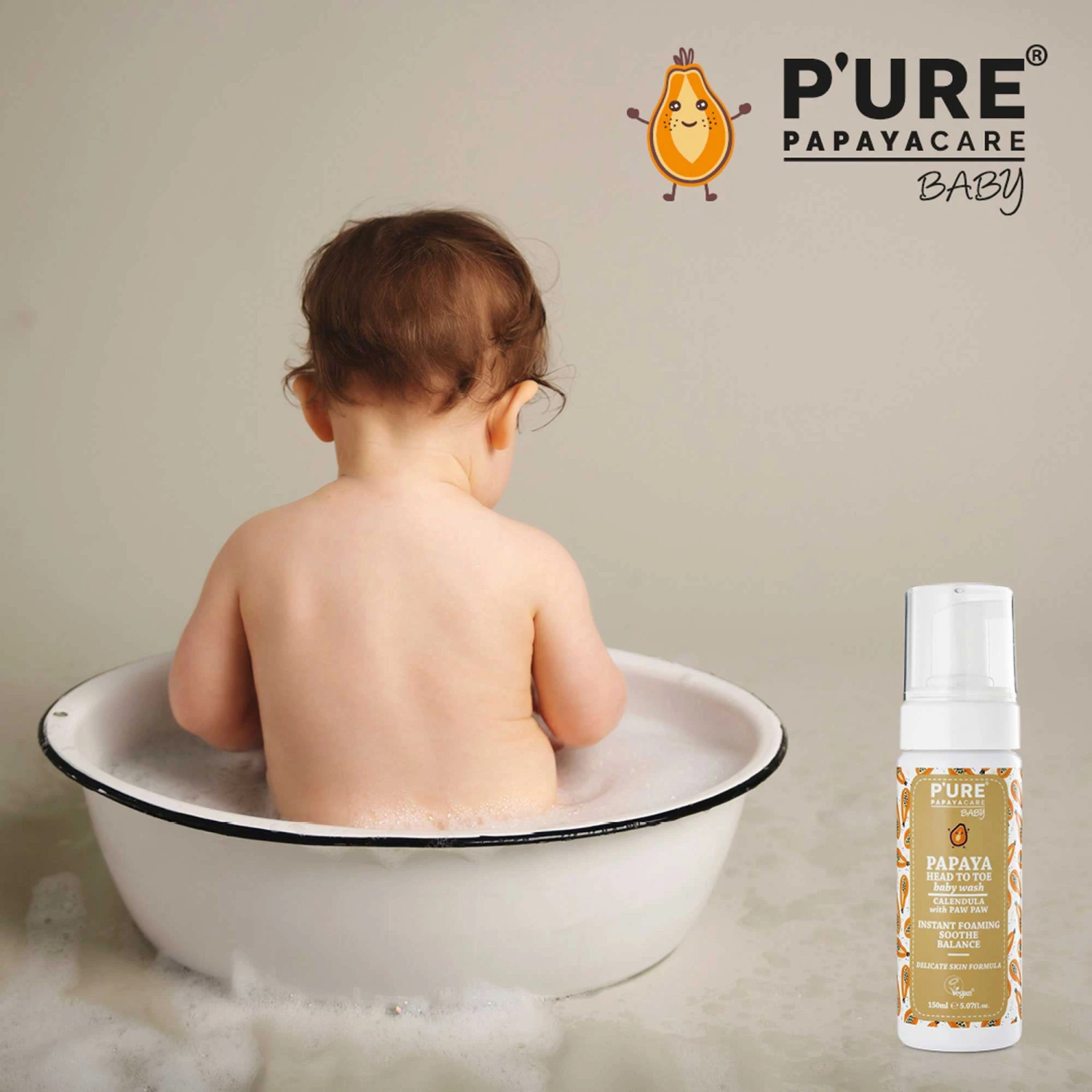 P'ure Papayacare Baby Papaya Head To Toe Wash 150ml 8 P'ure Papayacare Baby Papaya Head To Toe Wash 150ml - Image 6