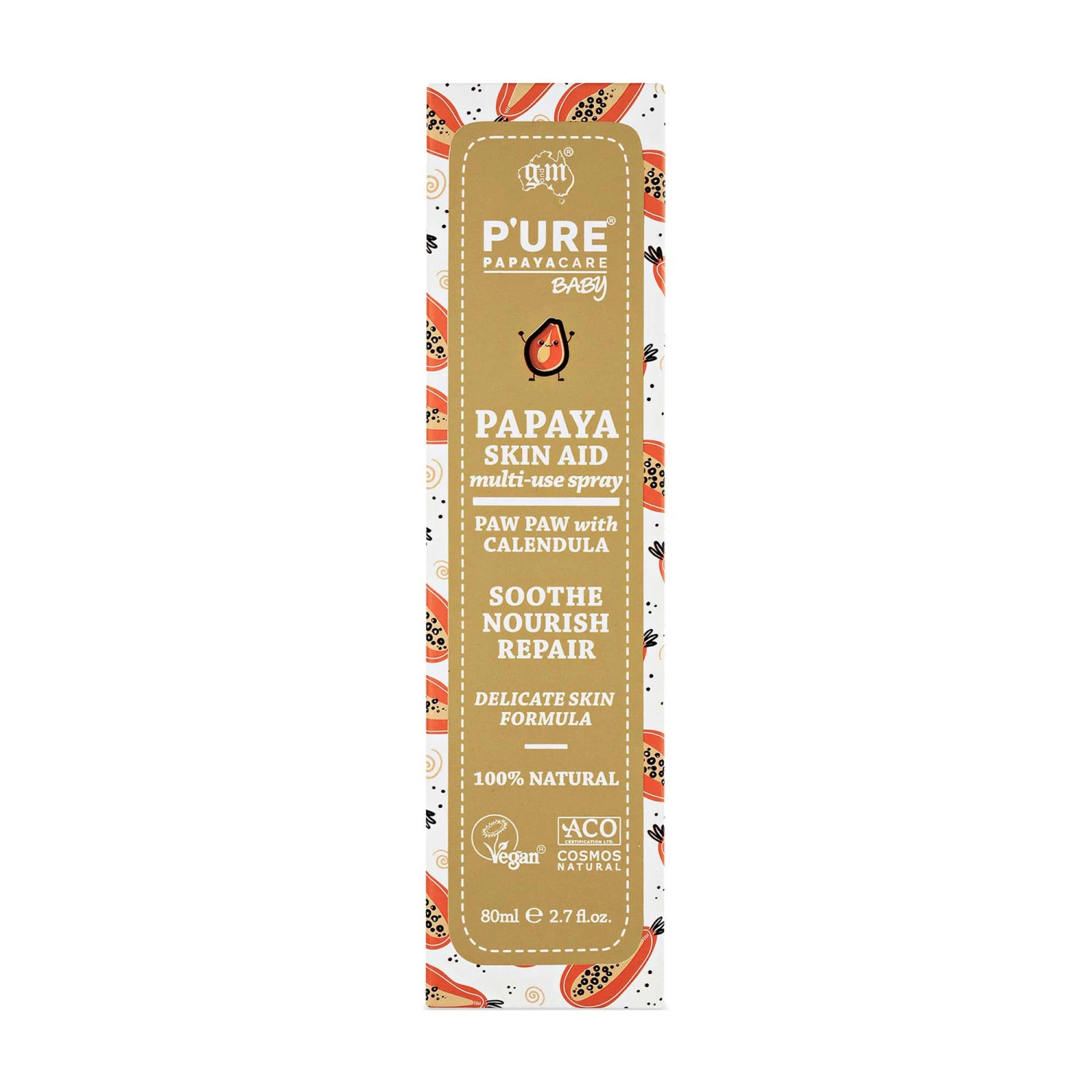 P'ure Papayacare Baby Skin Aid Spray 80ml 3 P'ure Papayacare Baby Skin Aid Spray 80ml