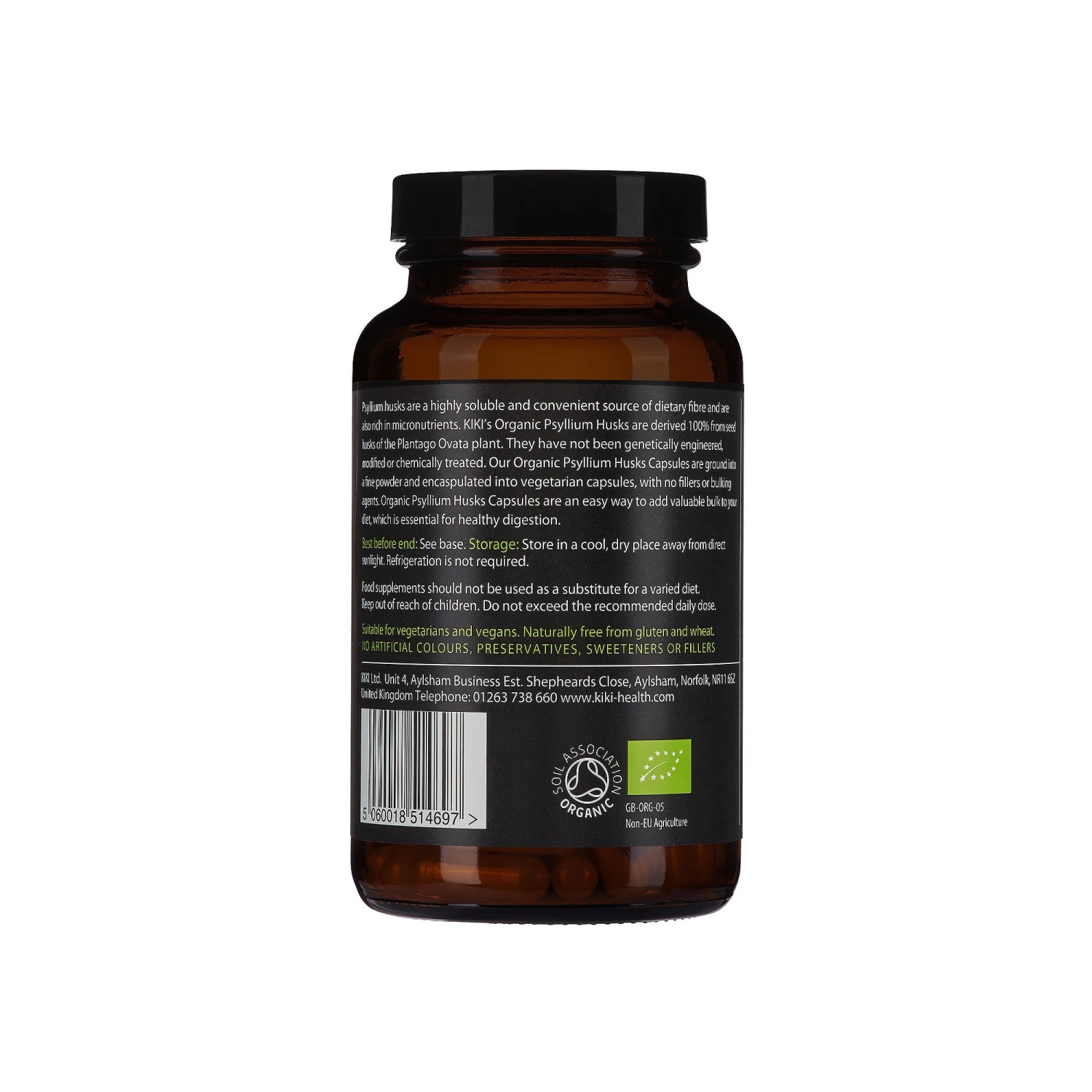 Organic Psyllium Husks Capsules 120 Vegicaps 4 Organic Psyllium Husks Capsules 120 Vegicaps - Image 2