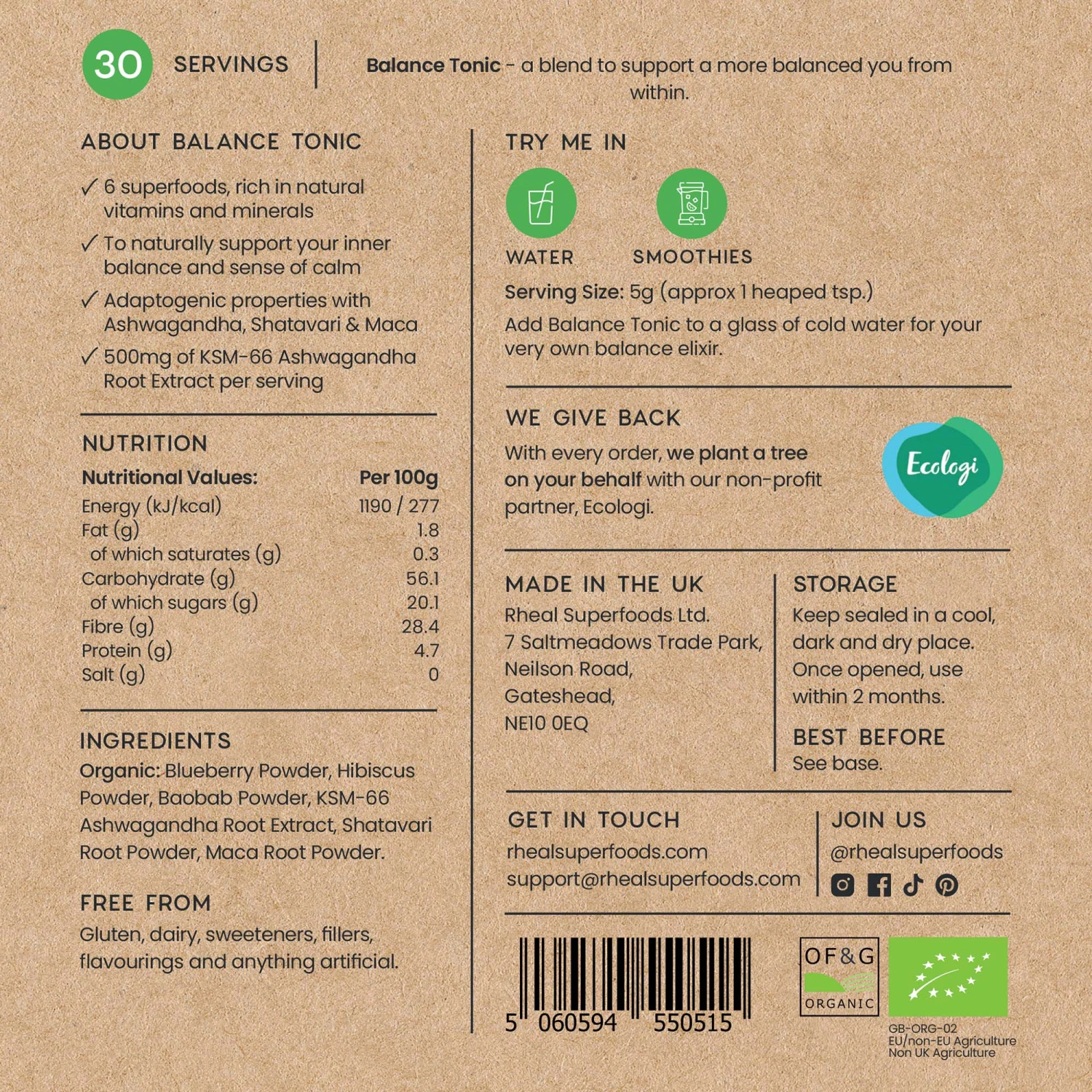 Rheal Balance Tonic Superfood Blend 150g 4 Rheal Balance Tonic Superfood Blend 150g - Image 2