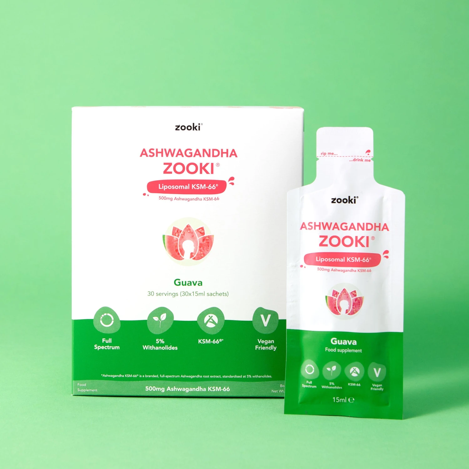 Zooki Ashwagandha Guava 30x15ml Sachets 4 Zooki Ashwagandha Guava 30x15ml Sachets - Image 2