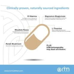 RYM Nutrition De-Stress - Relax & Calm 30 Caps -Optimal Home Furnishings 44857 5new