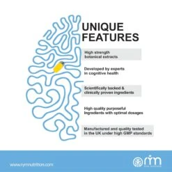 RYM Nutrition Brain Formula - Refresh & Energise 60 Caps -Optimal Home Furnishings 44859 6new