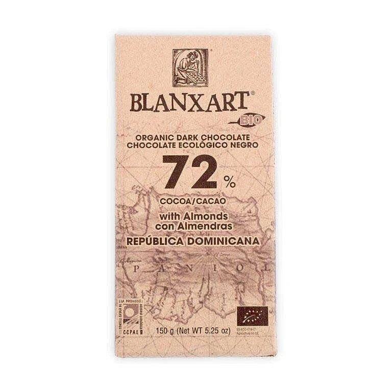 Blanxart 72% Dominica Dark Chocolate With Almonds 150g 3 Blanxart 72% Dominica Dark Chocolate With Almonds 150g