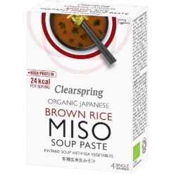Clearspring Instant Brown Rice Miso Soup Paste 4 X 15g