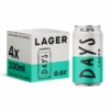 Days 0.0% Lager Multipack Cans 4 X 330ml -Optimal Home Furnishings DAYSLAGER4PACKnew