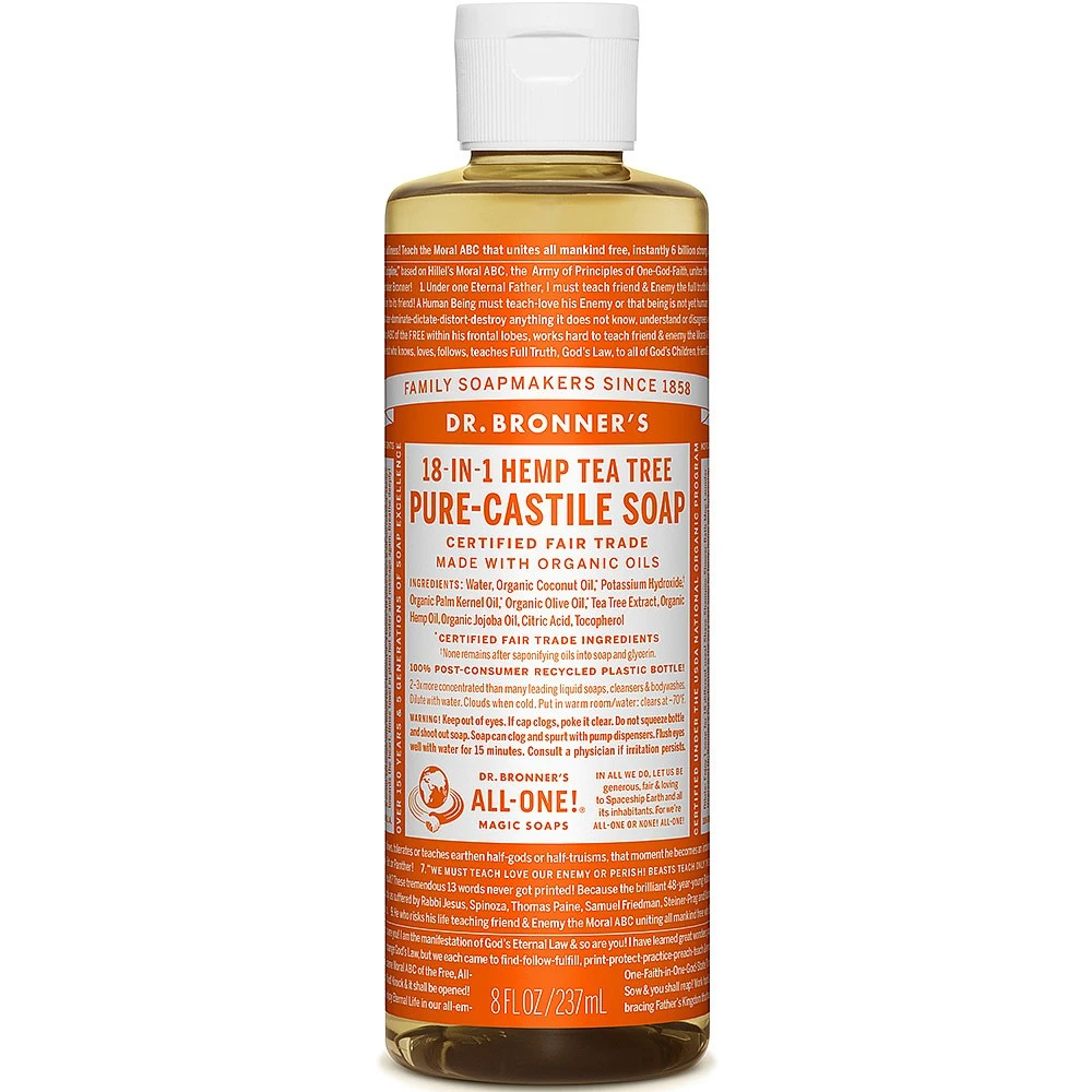 Dr. Bronner's Dr Bronner's Tea Tree Castile Liquid Soap 237ml 3 Dr. Bronner's Dr Bronner's Tea Tree Castile Liquid Soap 237ml