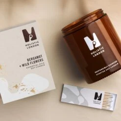 Holistic London Bergamot + Wild Flowers Scented Candle 180ml -Optimal Home Furnishings HolisticLondonCandle180mlBergamotWildflowers2000x2000x300new