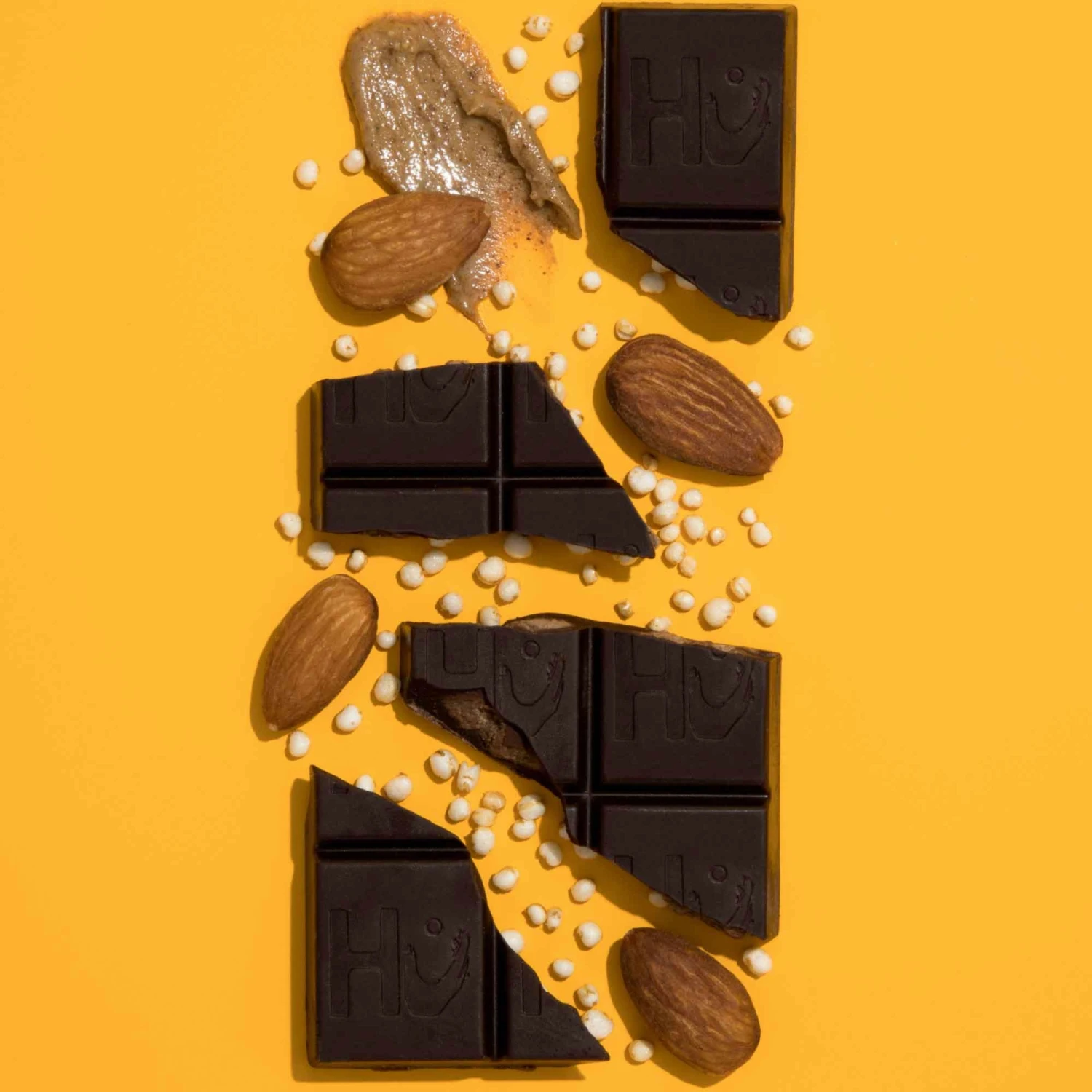 Hu Almond Butter And Crispy Quinoa Dark Chocolate Bar 60g 6 Hu Almond Butter And Crispy Quinoa Dark Chocolate Bar 60g - Image 4