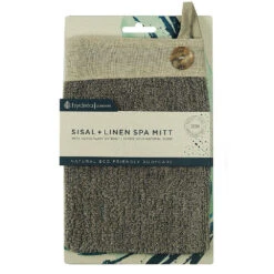 Hydrea Charcoal Sisal & Linen Button Mitt (Medium/Hard Texture) Each