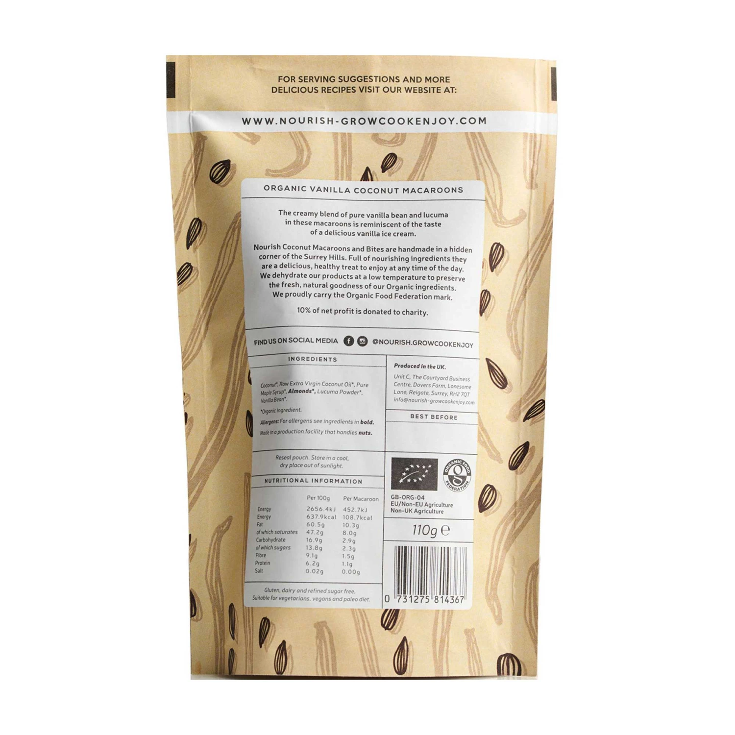 Nourish Vanilla Coconut Macaroons 110g 4 Nourish Vanilla Coconut Macaroons 110g - Image 2