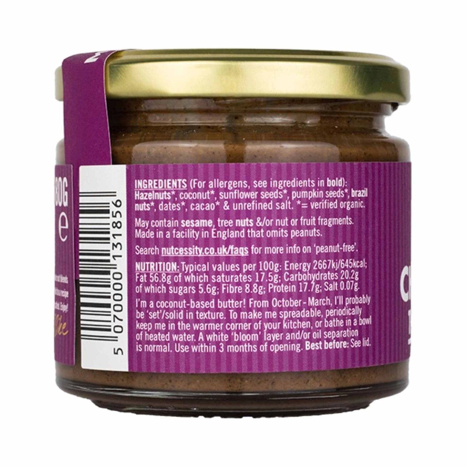 Nutcessity Chocolate Haz Braz Butter 180g 4 Nutcessity Chocolate Haz Braz Butter 180g - Image 2