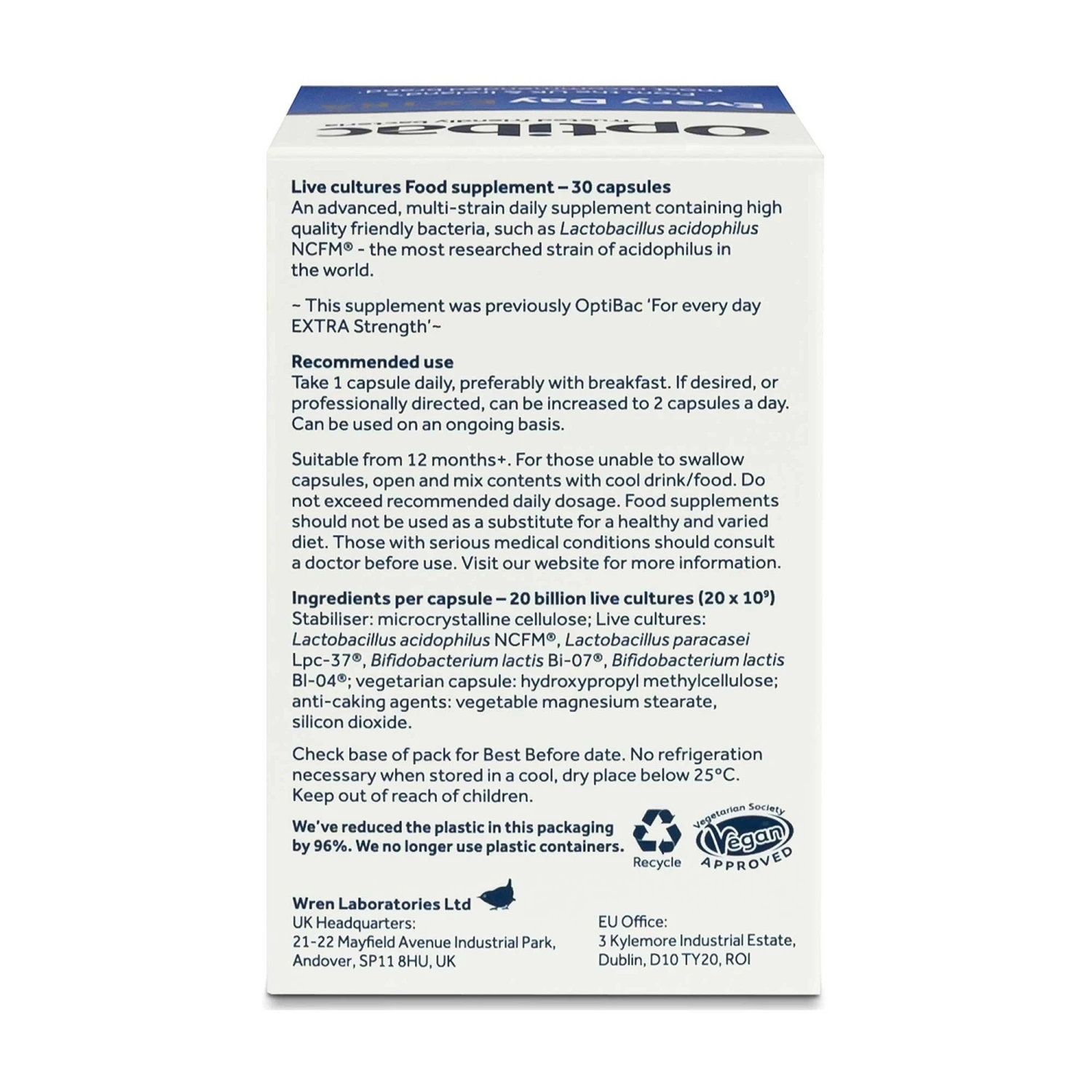 Optibac Probiotics For Every Day EXTRA Strength 30 Tabs 6 Optibac Probiotics For Every Day EXTRA Strength 30 Tabs - Image 4