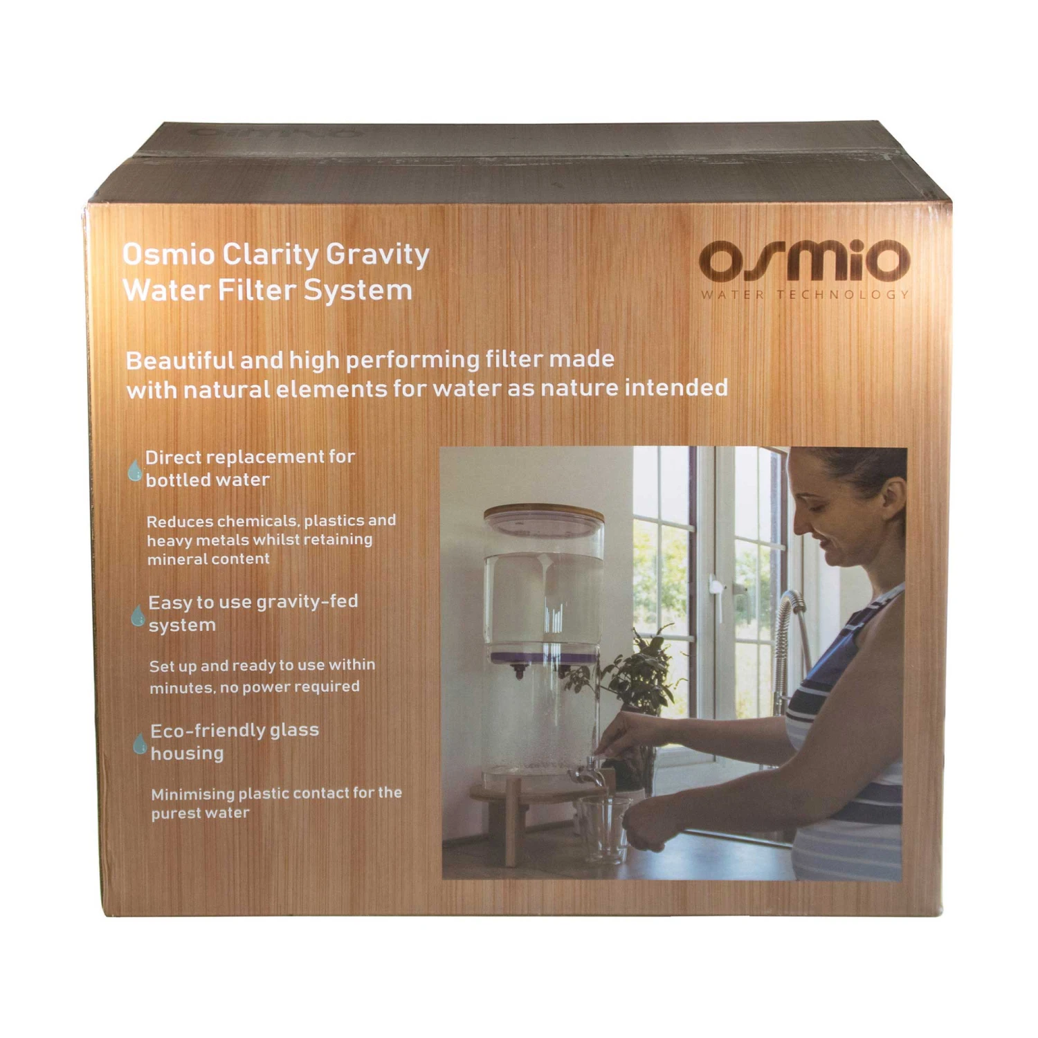 Osmio Clarity Gravity Water Filter System Mango Wood Each 4 Osmio Clarity Gravity Water Filter System Mango Wood Each - Image 2