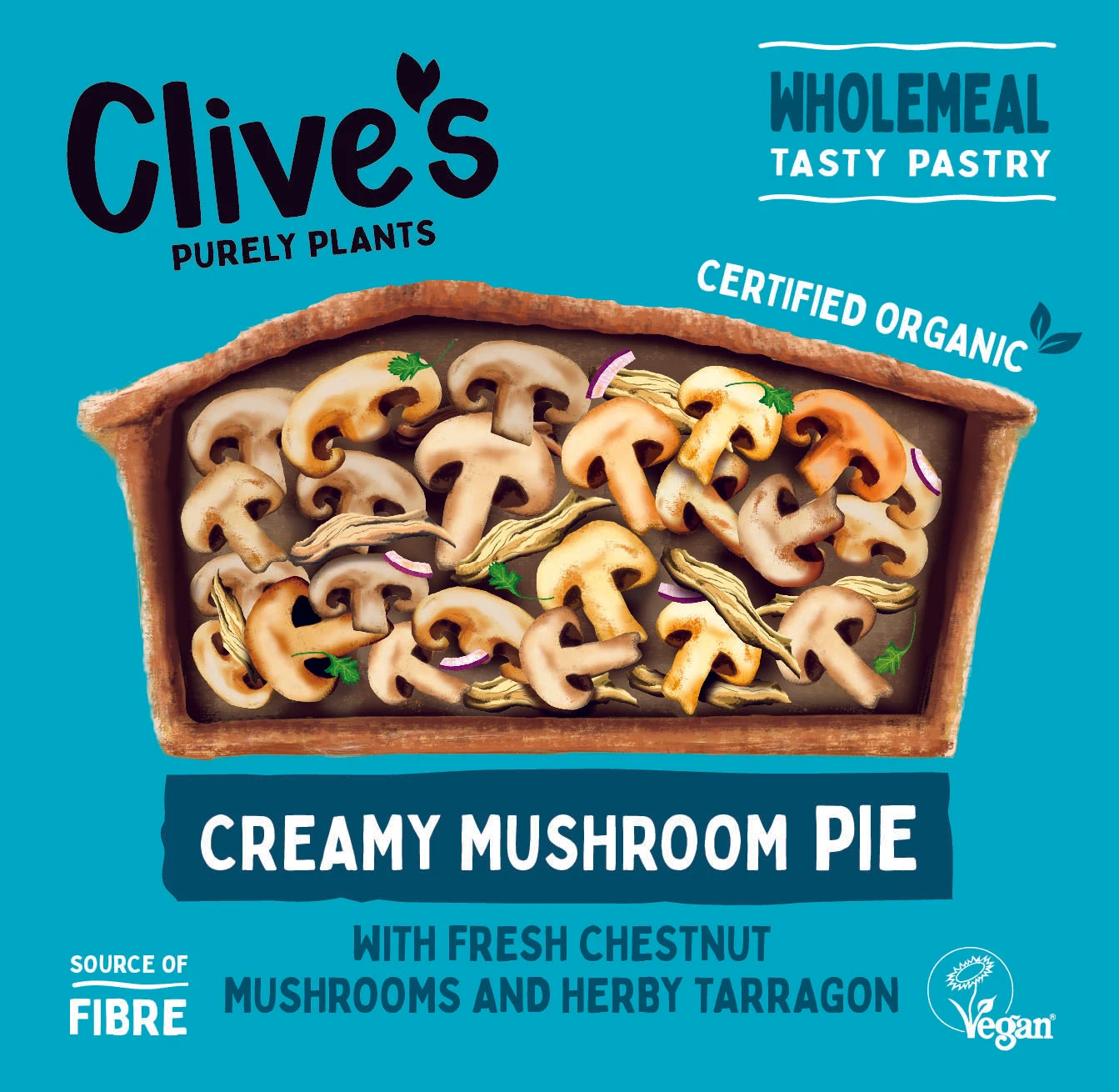 Clive's Organic Creamy Mushroom Puff Pie 235g 3 Clive's Organic Creamy Mushroom Puff Pie 235g