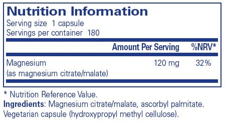 Pure Encapsulations Magnesium (citrate/malate) 180 Caps 4 Pure Encapsulations Magnesium (citrate/malate) 180 Caps - Image 2
