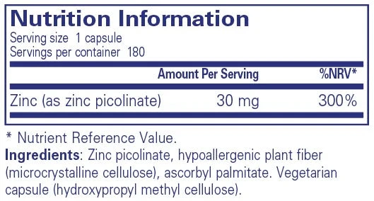 Pure Encapsulations Zinc 30 180 Caps 4 Pure Encapsulations Zinc 30 180 Caps - Image 2