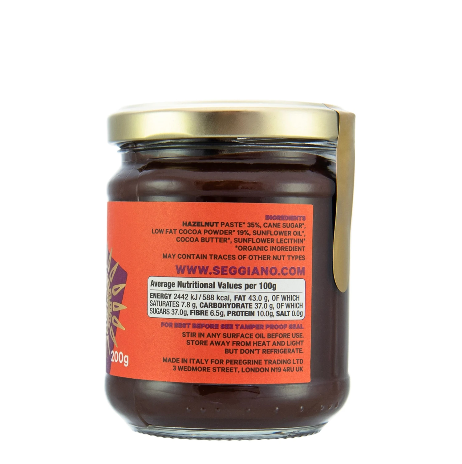 Seggiano Smooth Dark Chocolate Hazelnut Spread 200g 4 Seggiano Smooth Dark Chocolate Hazelnut Spread 200g - Image 2