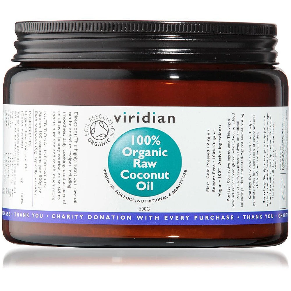 Viridian Raw Coconut Oil 500g 3 Viridian Raw Coconut Oil 500g