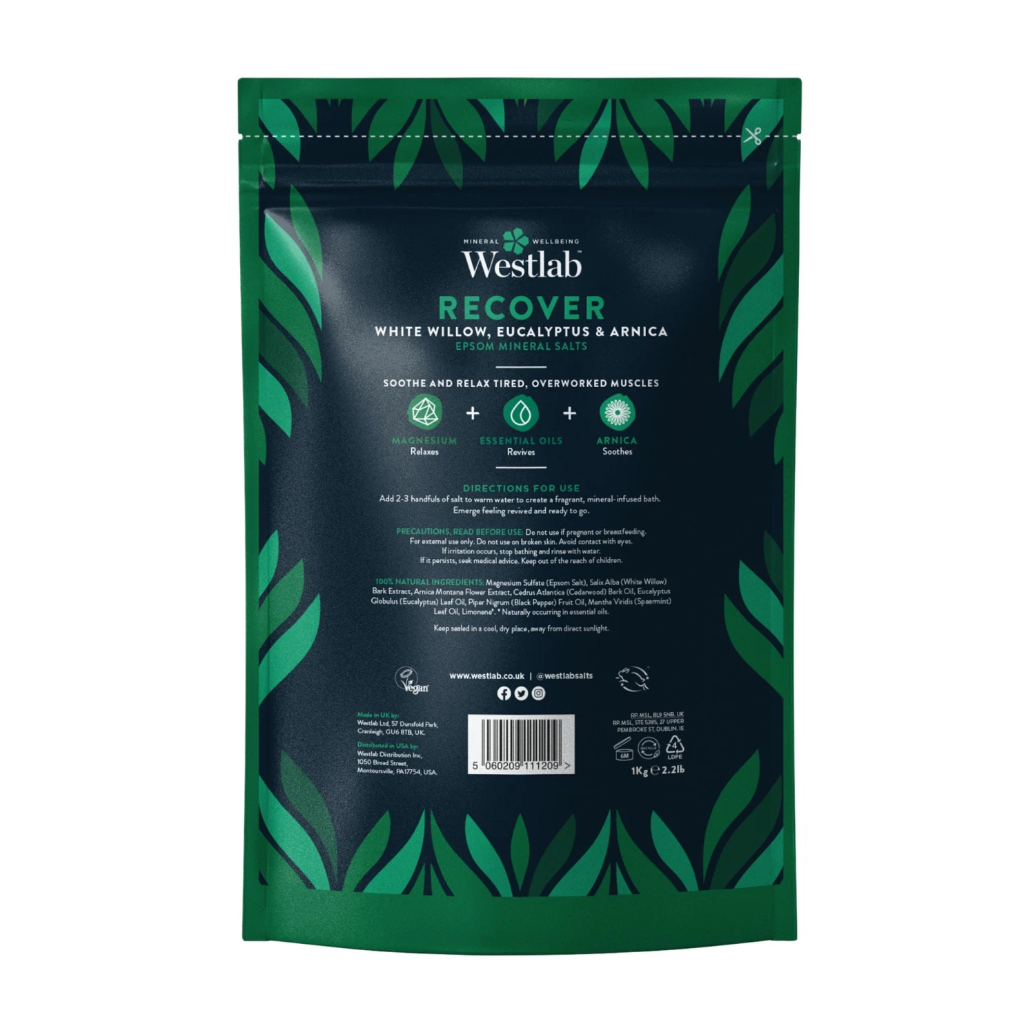 Westlab Recover Bathing Salts 1Kg 4 Westlab Recover Bathing Salts 1Kg - Image 2